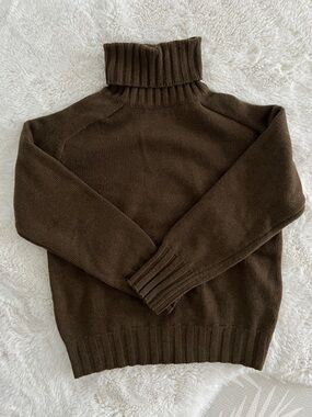 OLIVE Cozy Dark Olive Green Turtleneck Sweater